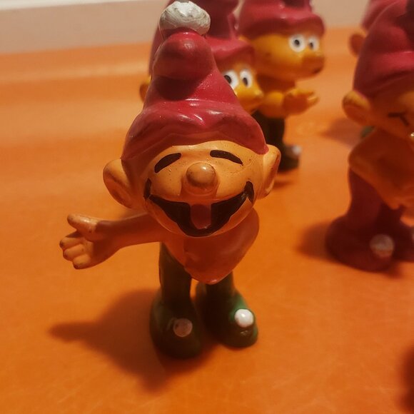 1978 Empire Gnome Family Orange Smurfs Lot Of 12 - Picture 3 of 5